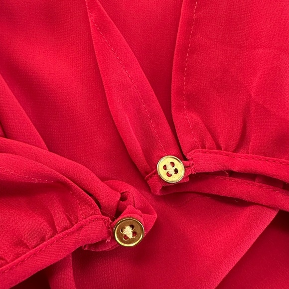 Chico's Women's Red Long Sleeve Blouse Size 2 - Picture 14 of 17